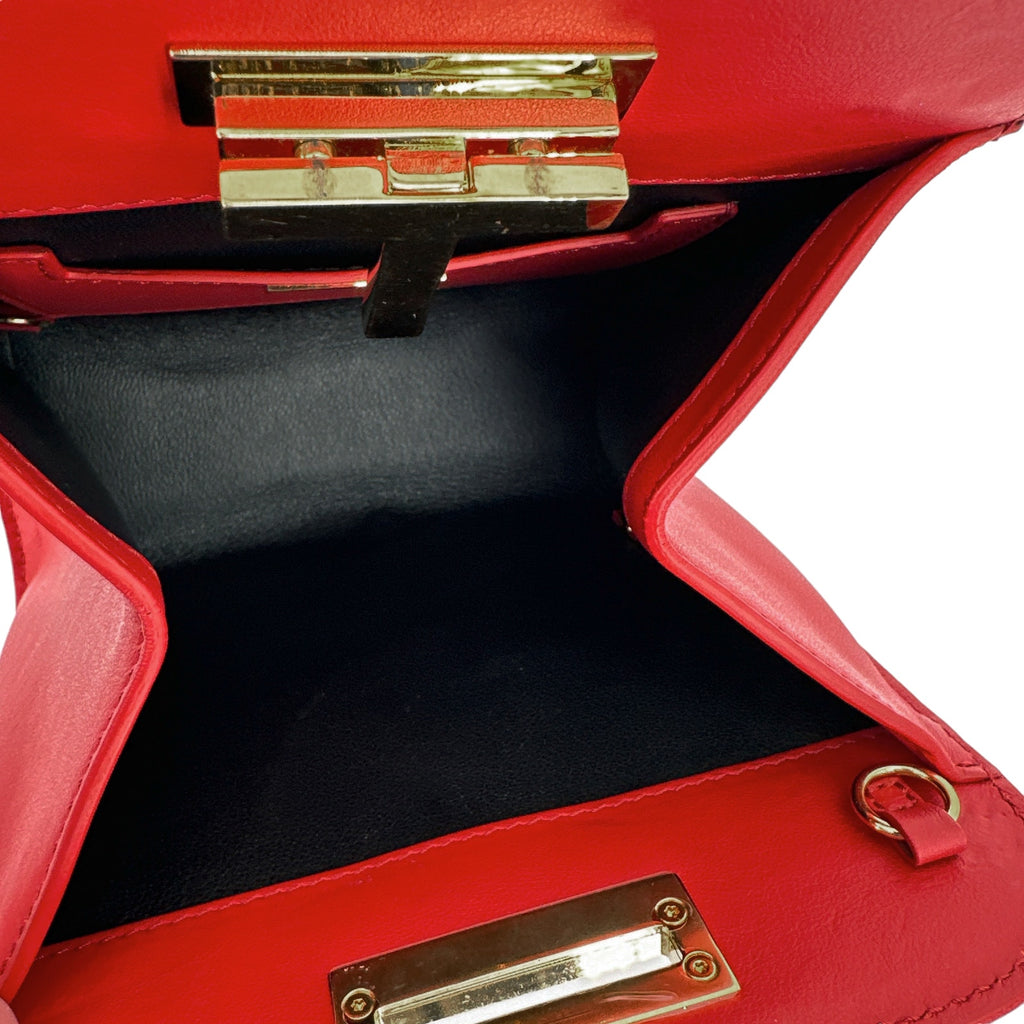 TOM FORD Cosmo T Lock Shoulder Bag in Red Leather