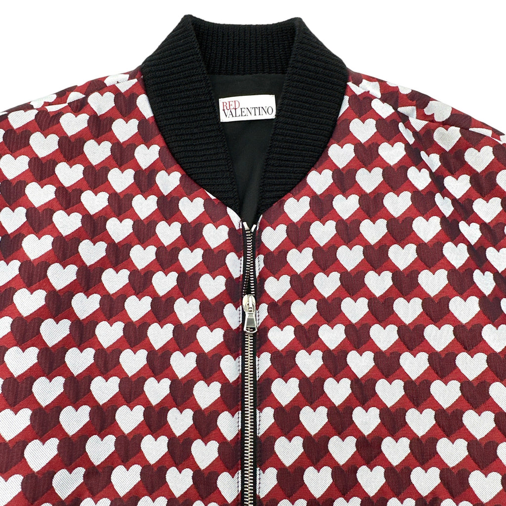 REDVALENTINO Jacquard Heart Bomber Jacket XS