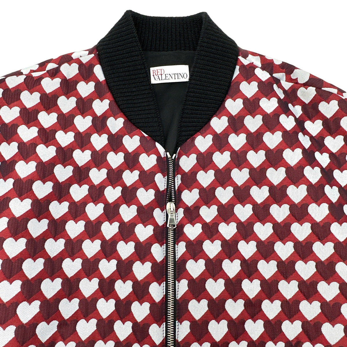 REDVALENTINO Jacquard Heart Bomber Jacket XS