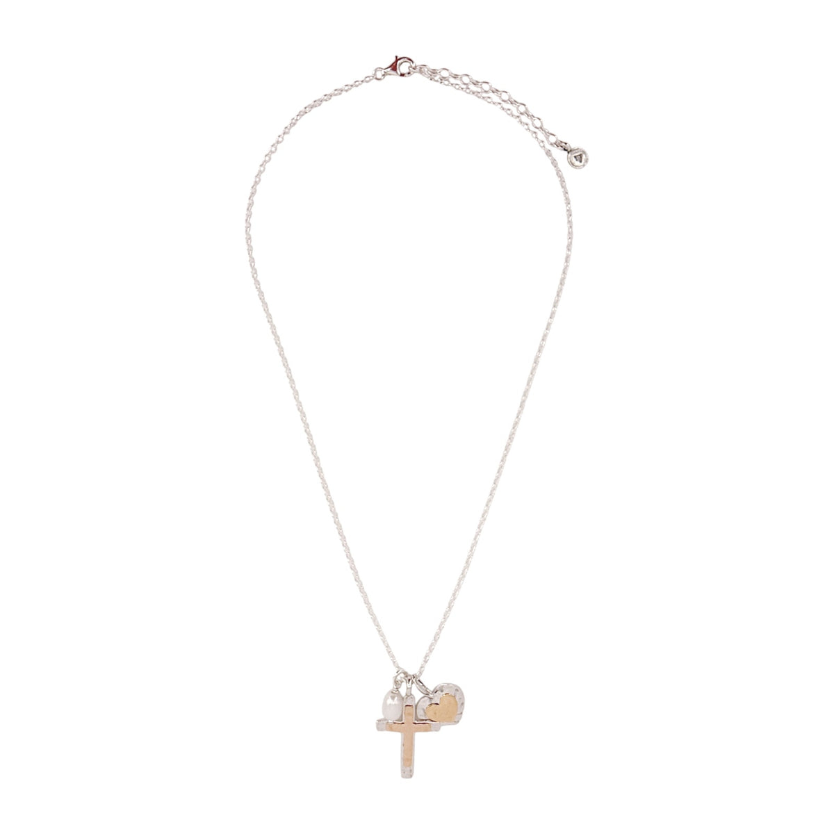 SILPADA Powerful Duo Necklace Gold Plate & Silver Pearl Necklace