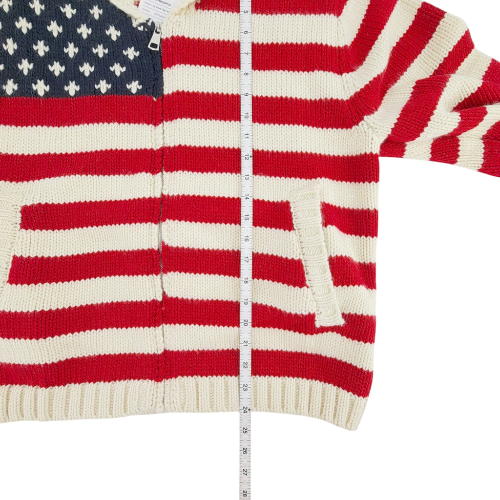 PINK PINEAPPLE Zip Varsity Flag Cardigan XS/S