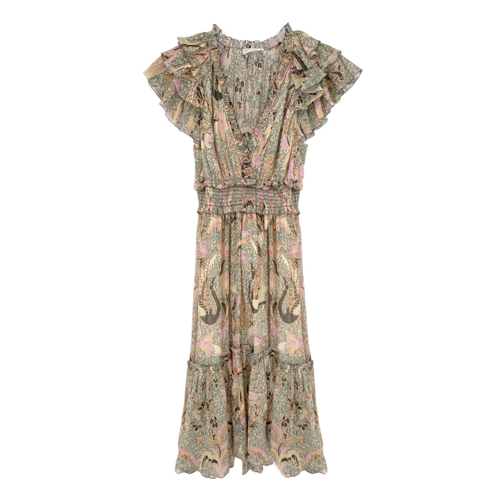 ULLA JOHNSON Cicely Silk Blend Dress in Ivory 0