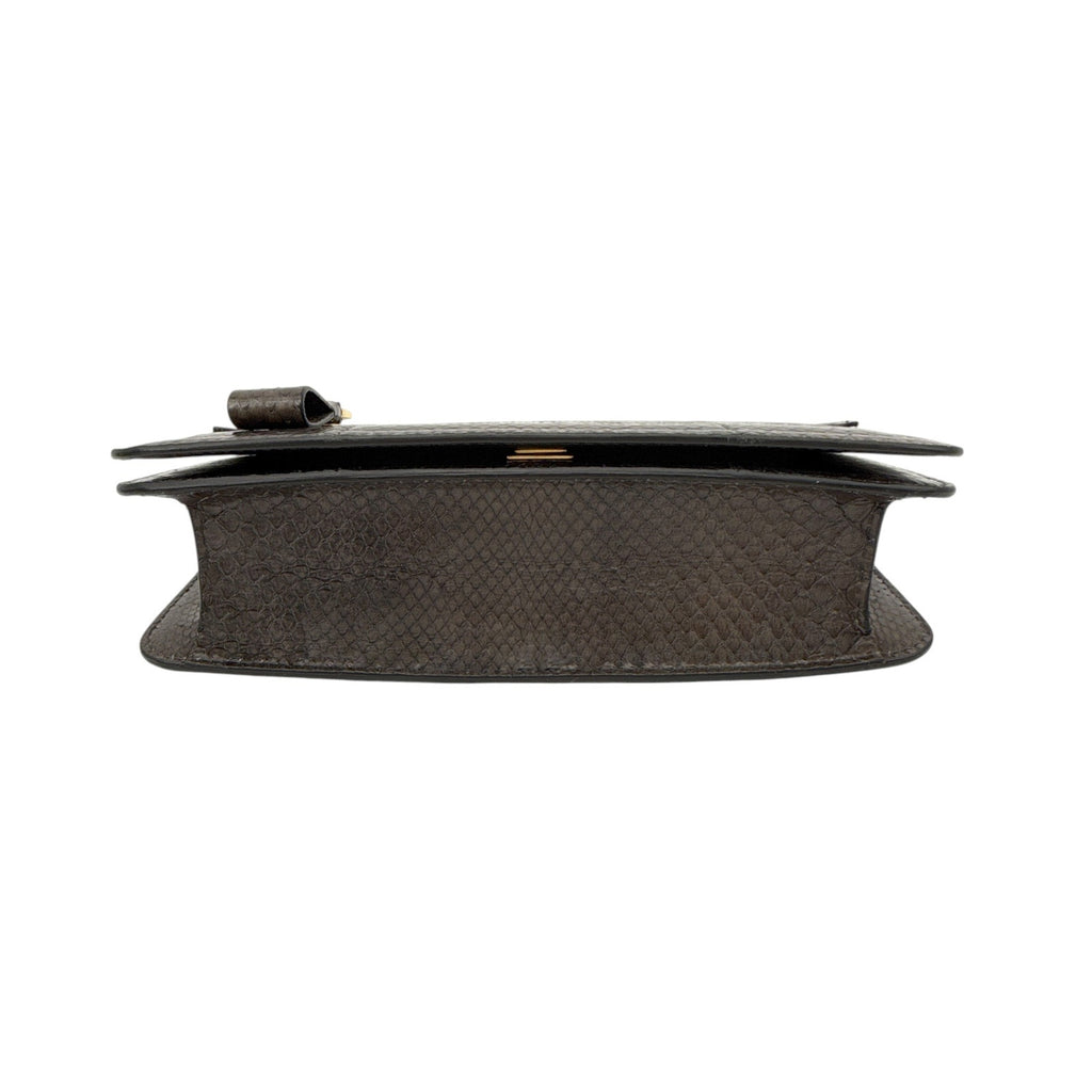 TOM FORD Jennifer Python Clutch Bag with Strap in Graphite