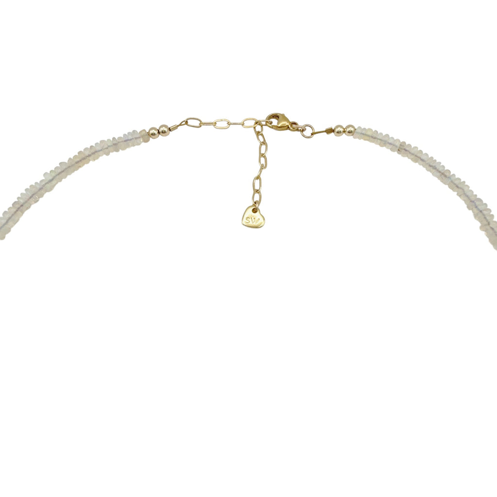 THE SILVER WREN Ethiopian Opal Beaded Necklace