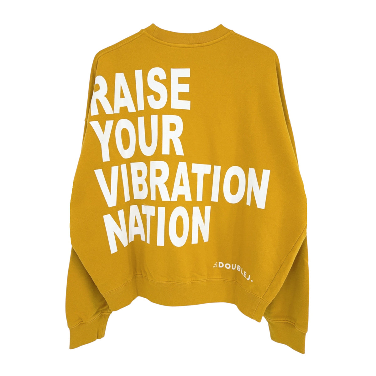 La DOUBLEJ Off Court Sweatshirt "Raise Your Vibration Nation" in Dark Mustard