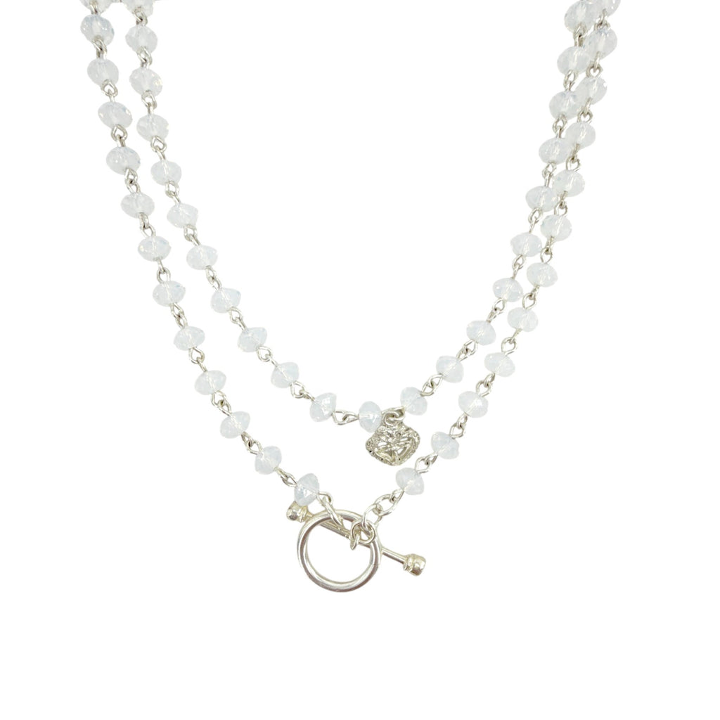 VIRGINS SAINTS & ANGELS VSA Delfina Rondelle White Opal & Silver