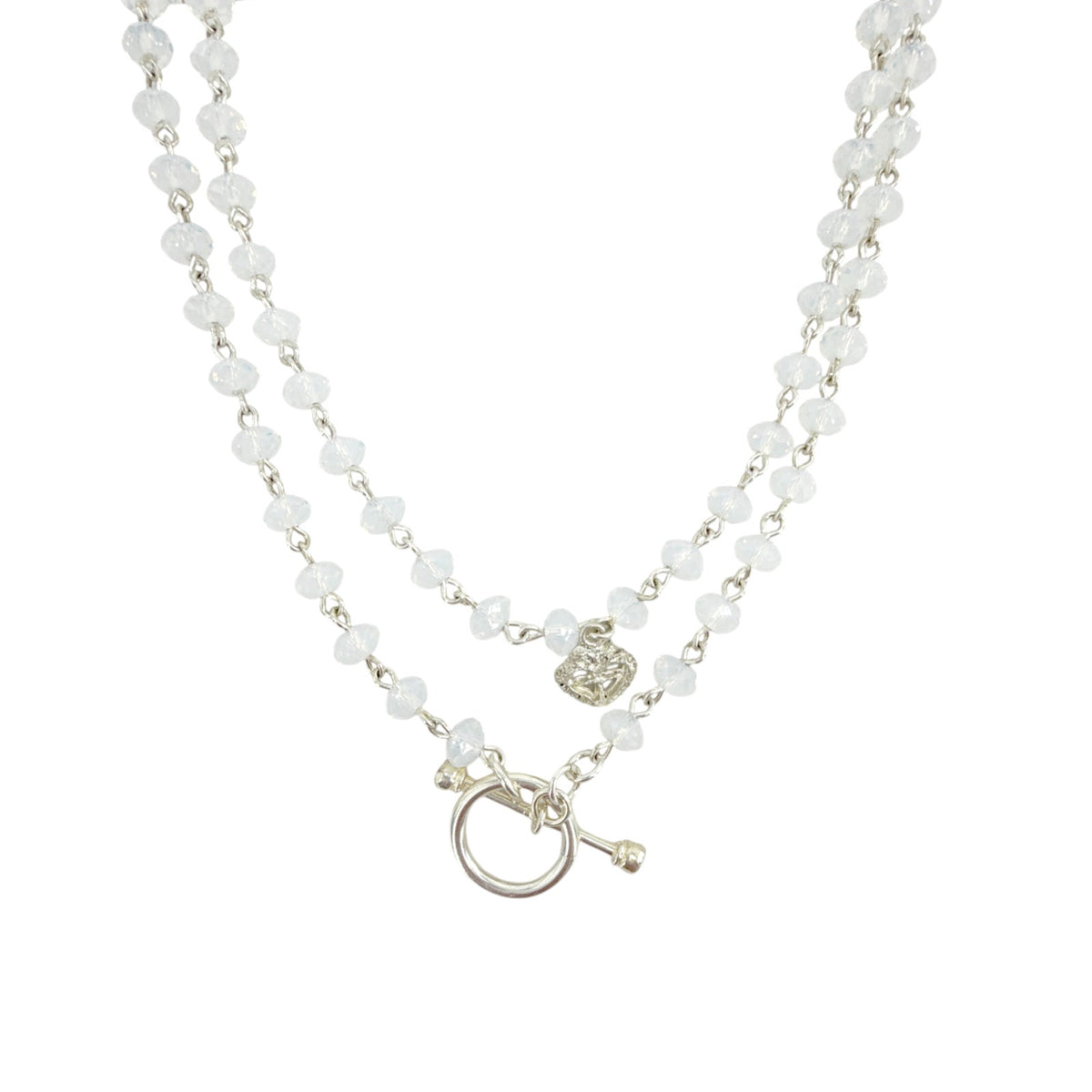 VIRGINS SAINTS & ANGELS VSA Delfina Rondelle White Opal & Silver