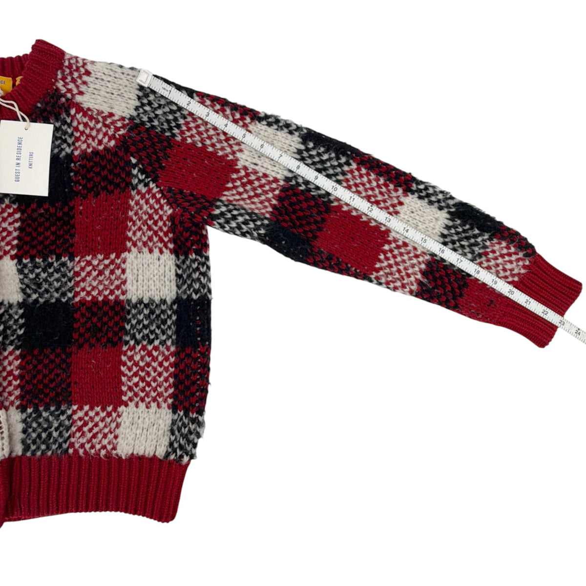 GUEST in RESIDENCE Buffalo Plaid Cardigan in Ruby Combo S