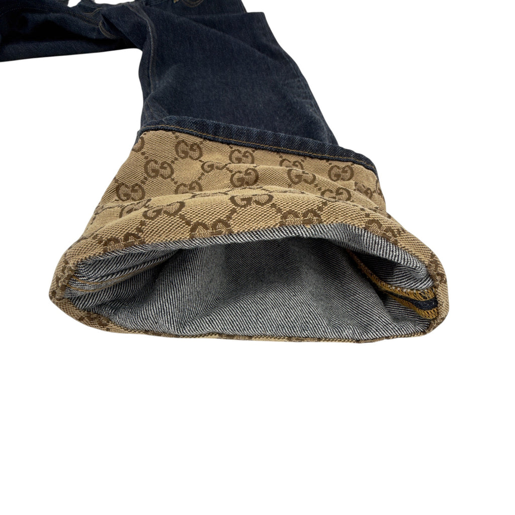 GUCCI Denim Pants with GG Supreme Canvas Cuff 24