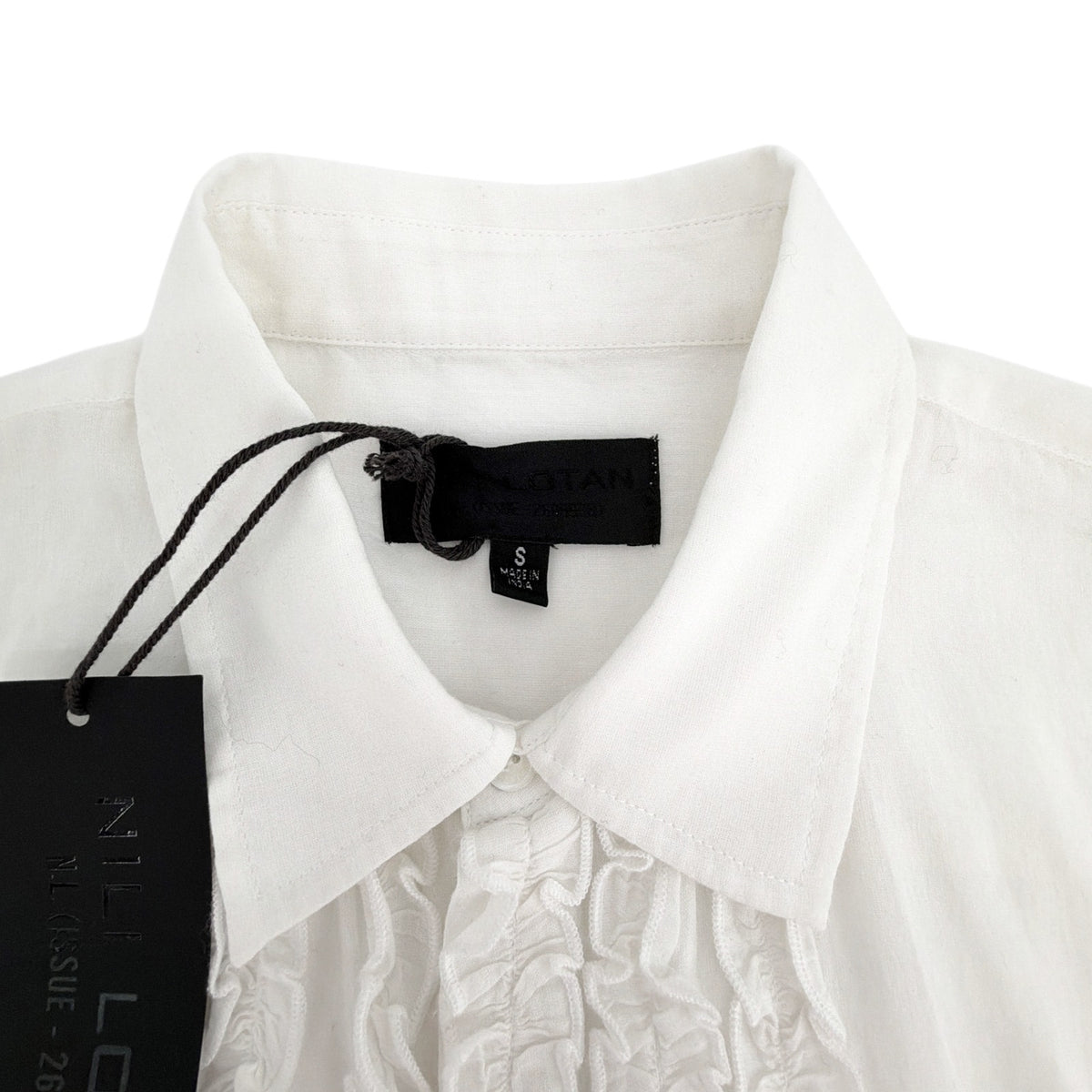 NILI LOTAN Nathael Ruffle Shirt in Ivory S
