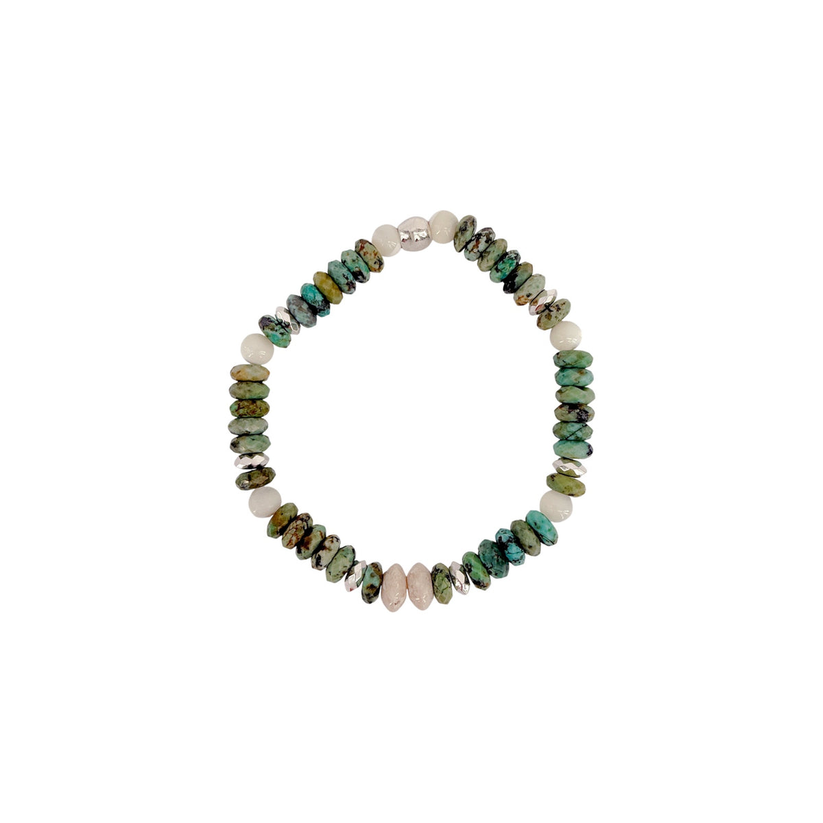 SILPADA In the Tropics Silver Mixed Stones Stretch Bracelet
