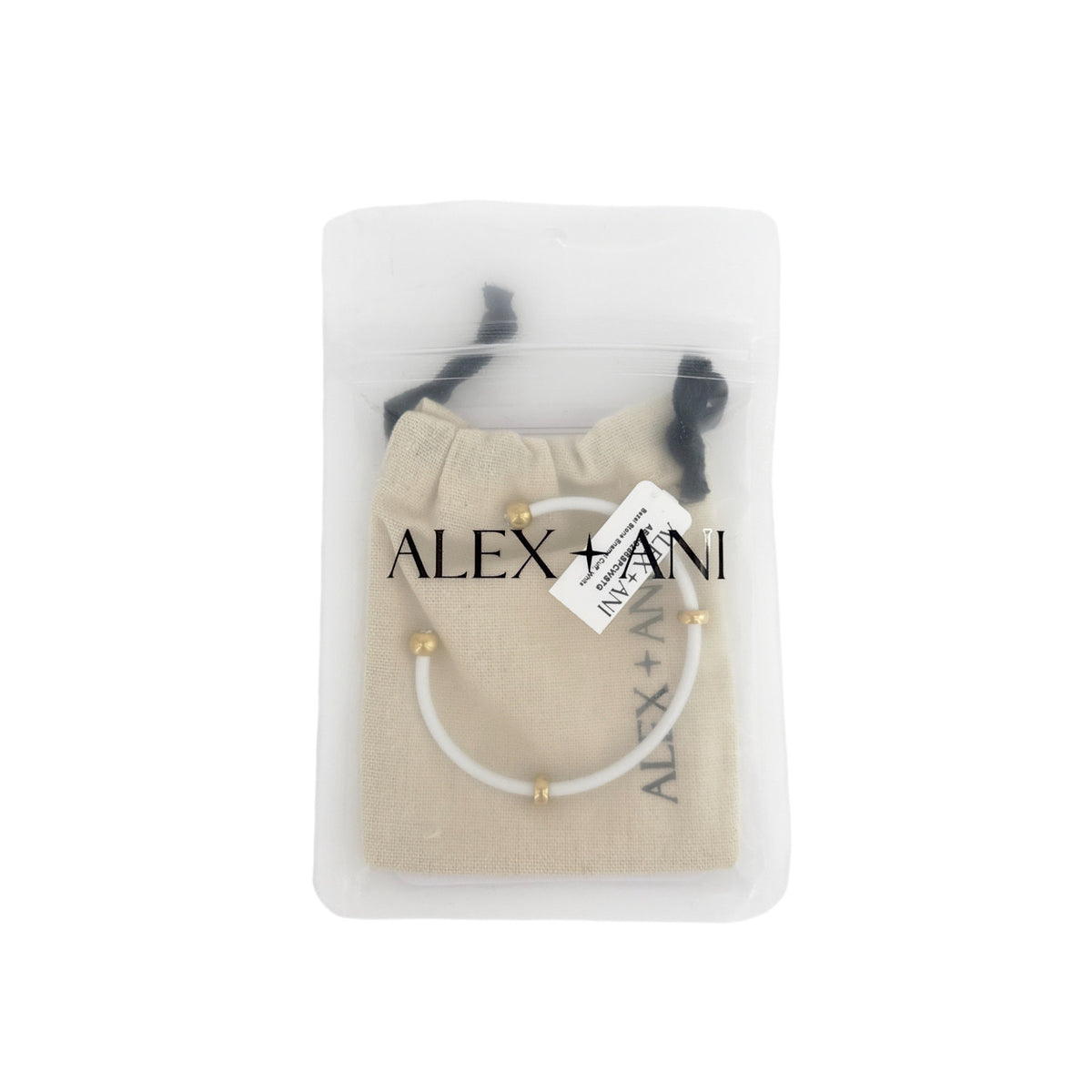 ALEX+ANI Bezel Stone Enamel Cuff White