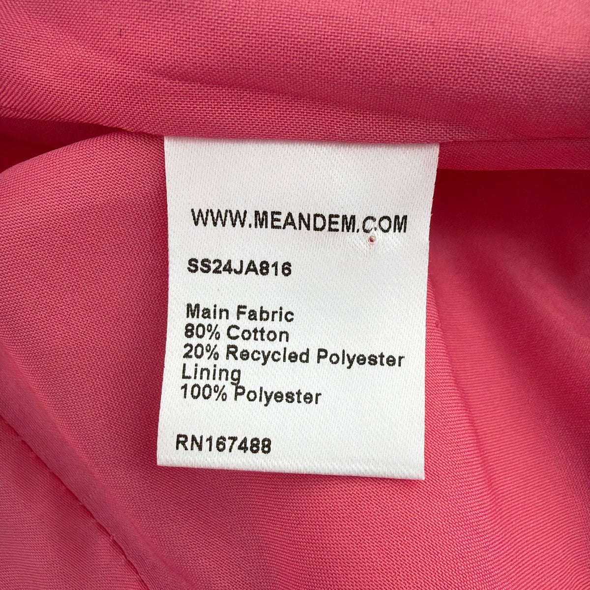 ME+EM Cotton Blend Spring Boyfriend Blazer in Perfect Pink UK12|US8