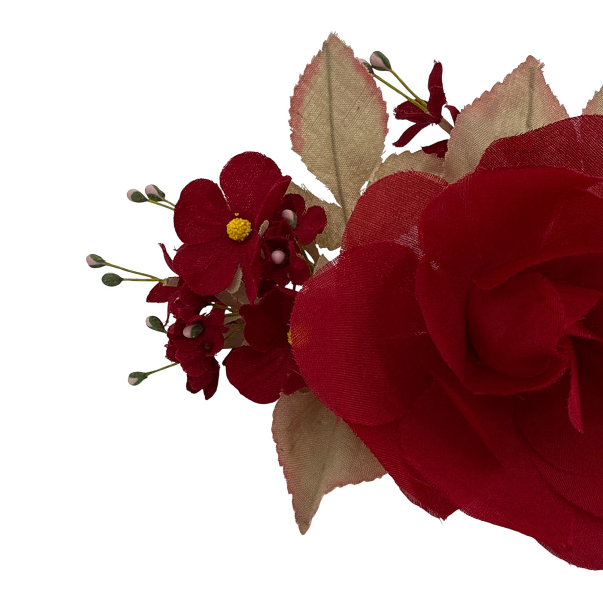 Gucci Silk Floral Brooch in Red