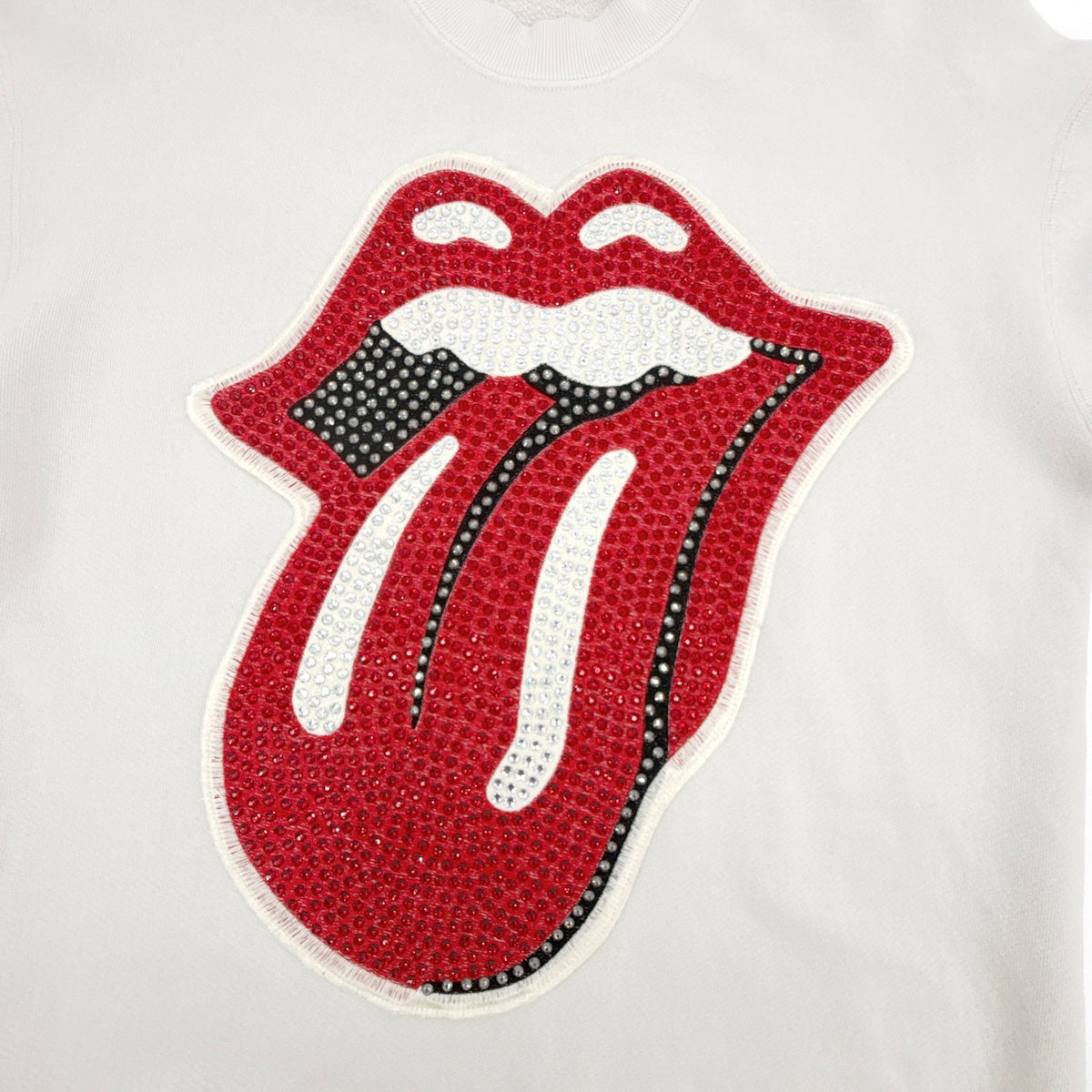 MADEWORN Rolling Stones Crystal Patch Classic Crew Sweatshirt XS