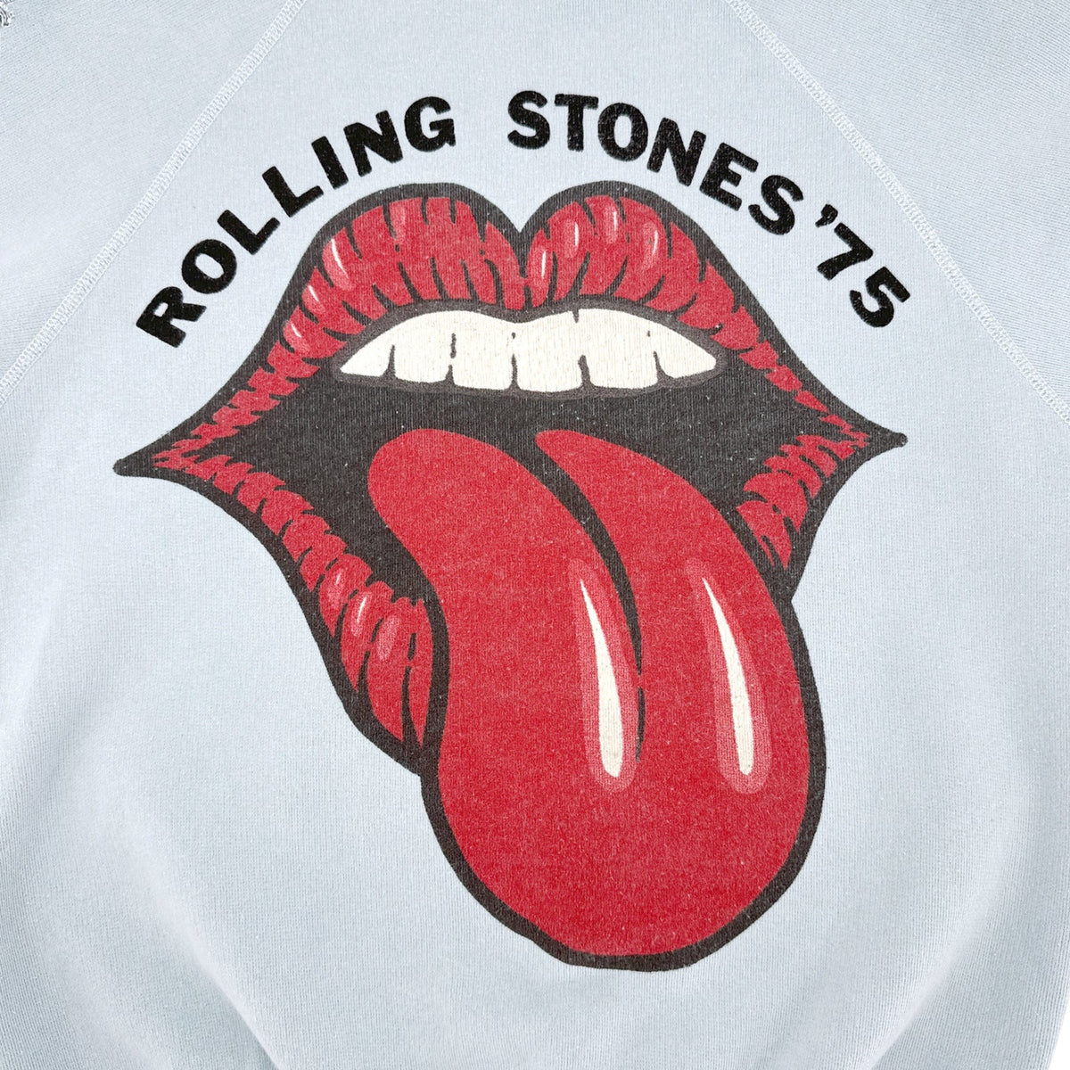 MADEWORN The Rolling Stones 1975 Sweatshirt in Washed Blue XS