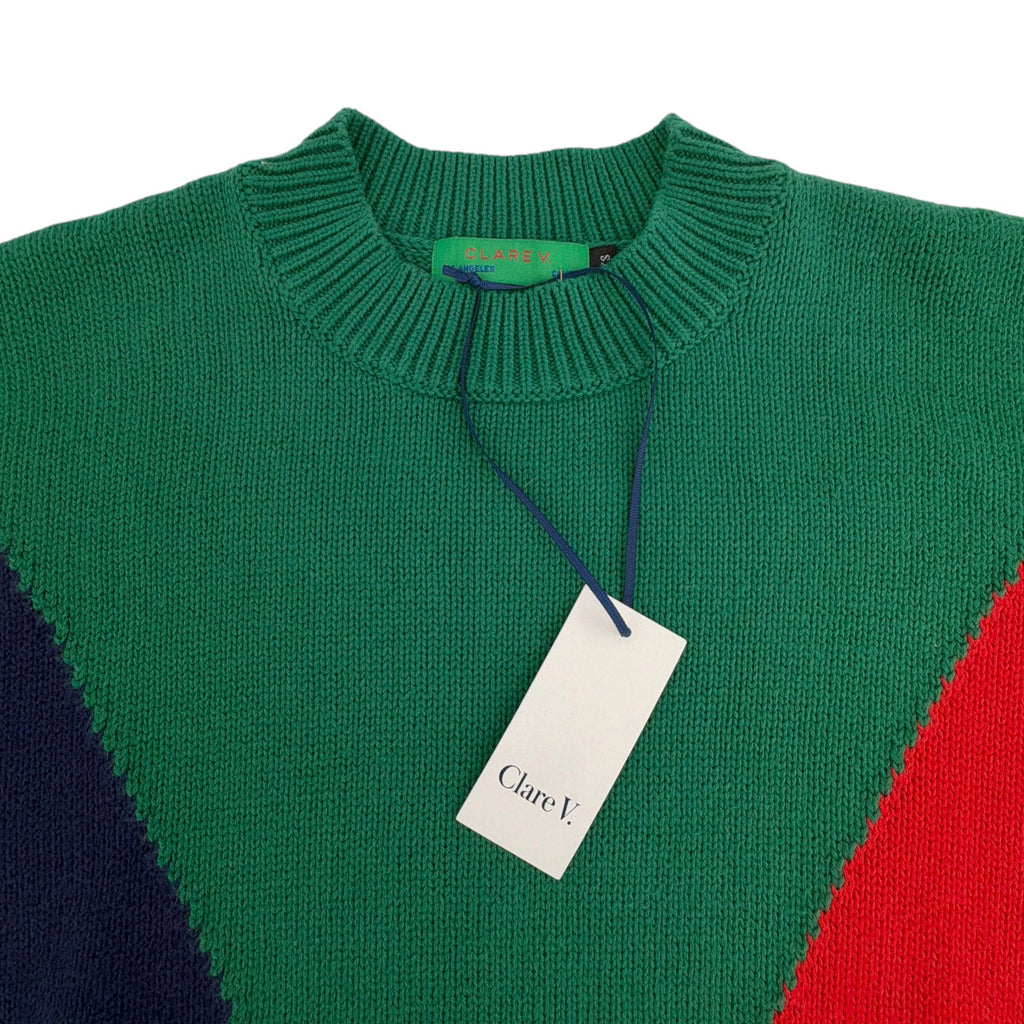 CLARE V. Colorblock Drop Shoulder Sweater XS