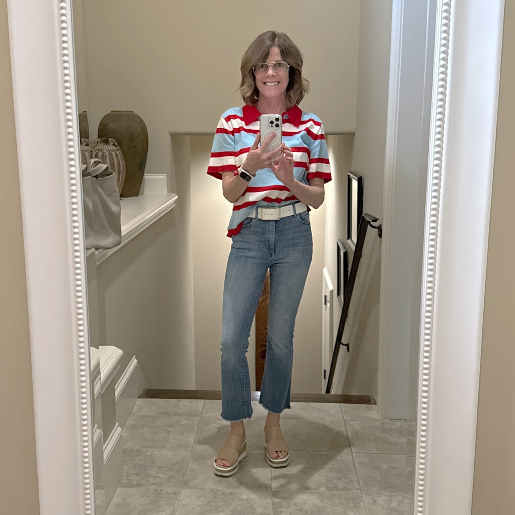 ALICE+OLIVIA Tillie Striped Polo S