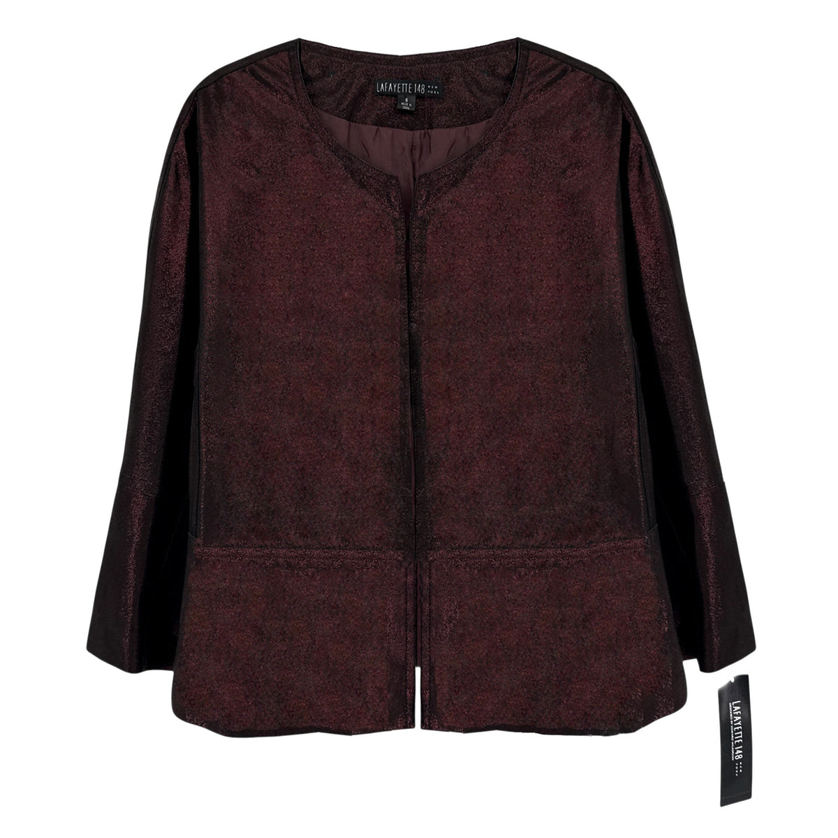 LAFAYETTE 148 New York 3/4 Sleeve Ritchie Leather Jacket in Beet 8|M