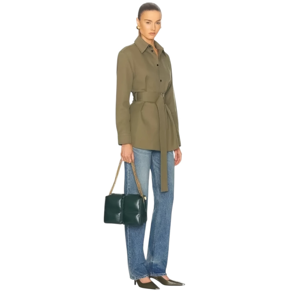 BURBERRY Snip Chain Bag Puffy Nappa Leather in Vine