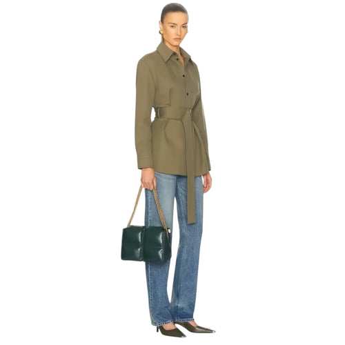 BURBERRY Snip Chain Bag Puffy Nappa Leather in Vine