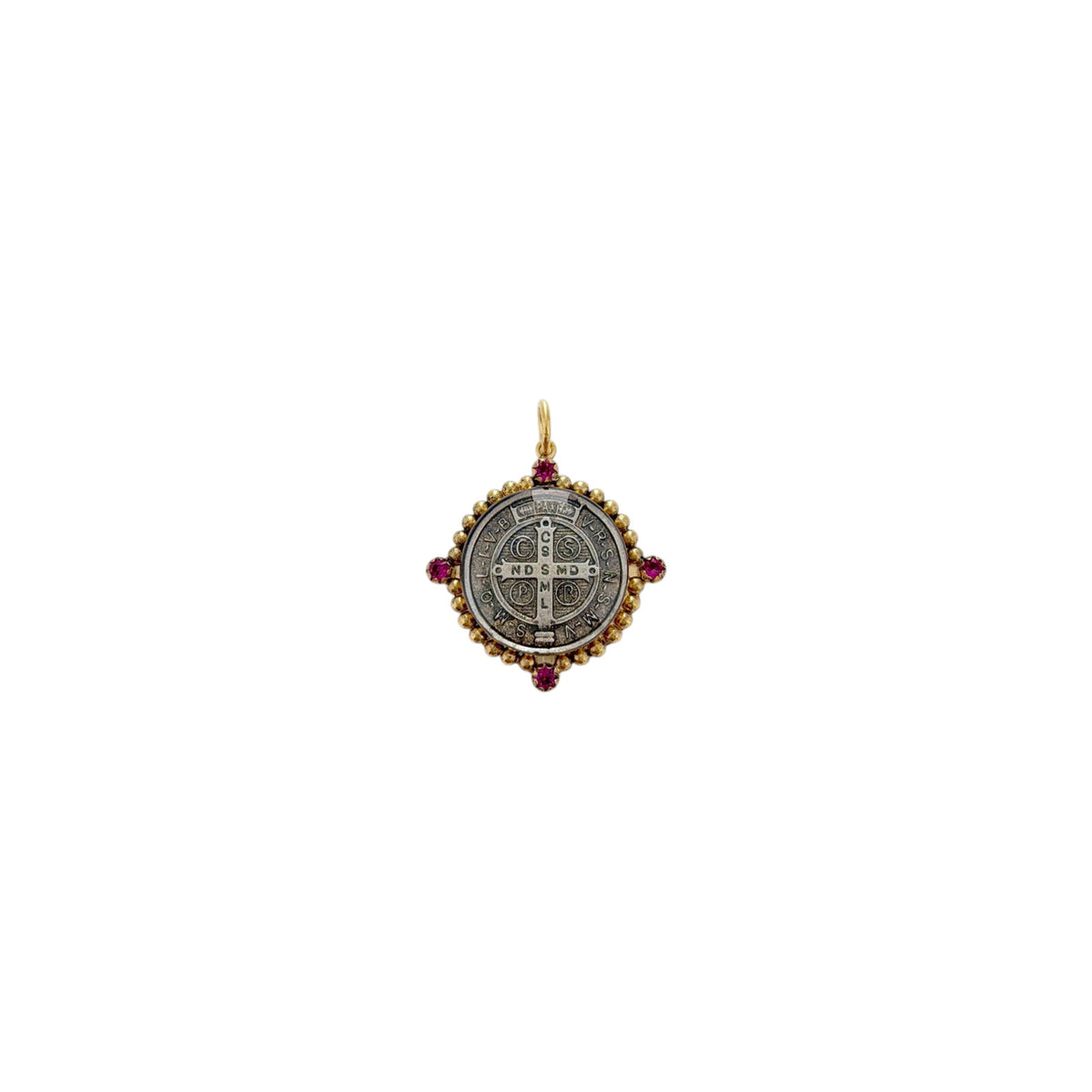 VIRGINS SAINTS & ANGELS VSA Bespoke San Benito Medallion in Gold & Pink