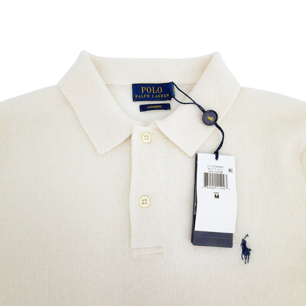 POLO RALPH LAUREN Cashmere Polo Shirt in Chic Cream in M
