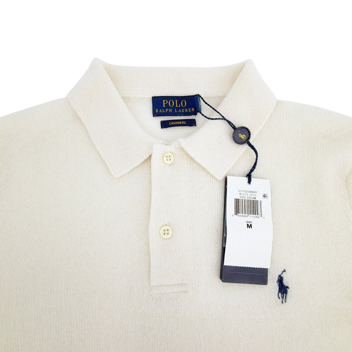 POLO RALPH LAUREN Cashmere Polo Shirt in Chic Cream in M