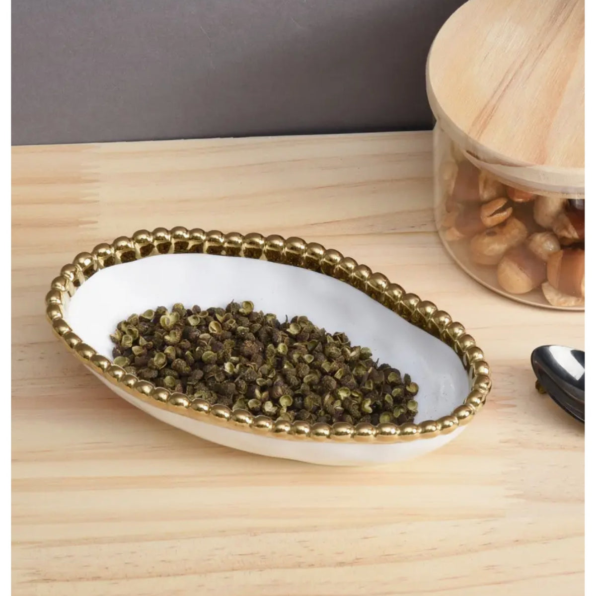 PAMPA BAY Golden Salerno Long Condiment Bowl Set of 2