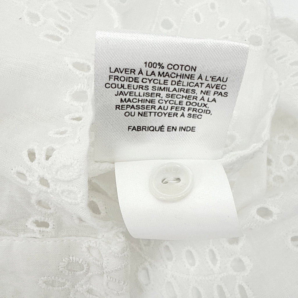 NILI LOTAN Andree Eyelet Shirt in Ivory XS