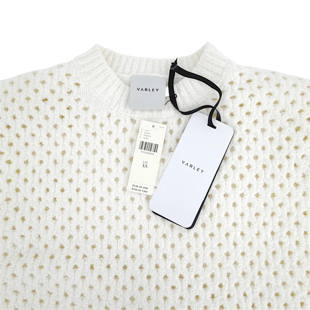 VARLEY Grady Bouclé Knit Sweater in Coconut Milk XS