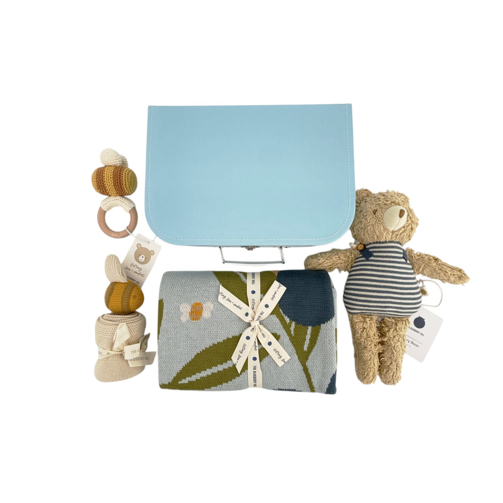 THE BLUEBERRY HILL Blueberry Bear Bee Gift Set: Paperboard Suitcase