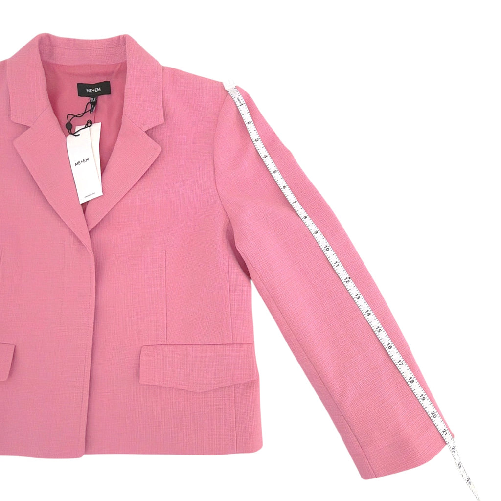 ME+EM Cotton Blend Spring Boyfriend Blazer in Perfect Pink UK12|US8