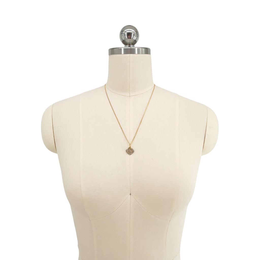 VSA Sacred Heart Logo Charm Necklace Gold