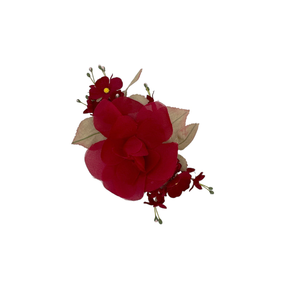 Gucci Silk Floral Brooch in Red