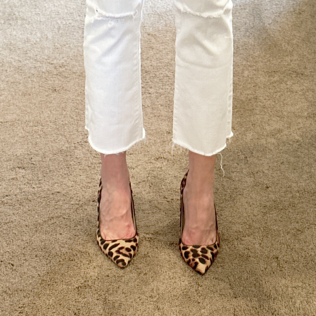 J.CREW Elsie Pumps in Leopard Calf Hair 6.5