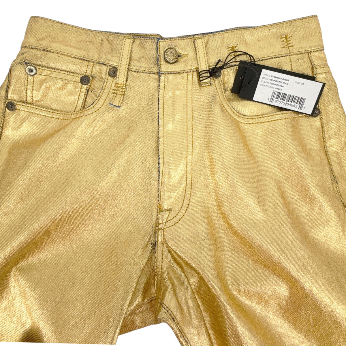 R13 Boyfriend Jean in Gold Indigo 24