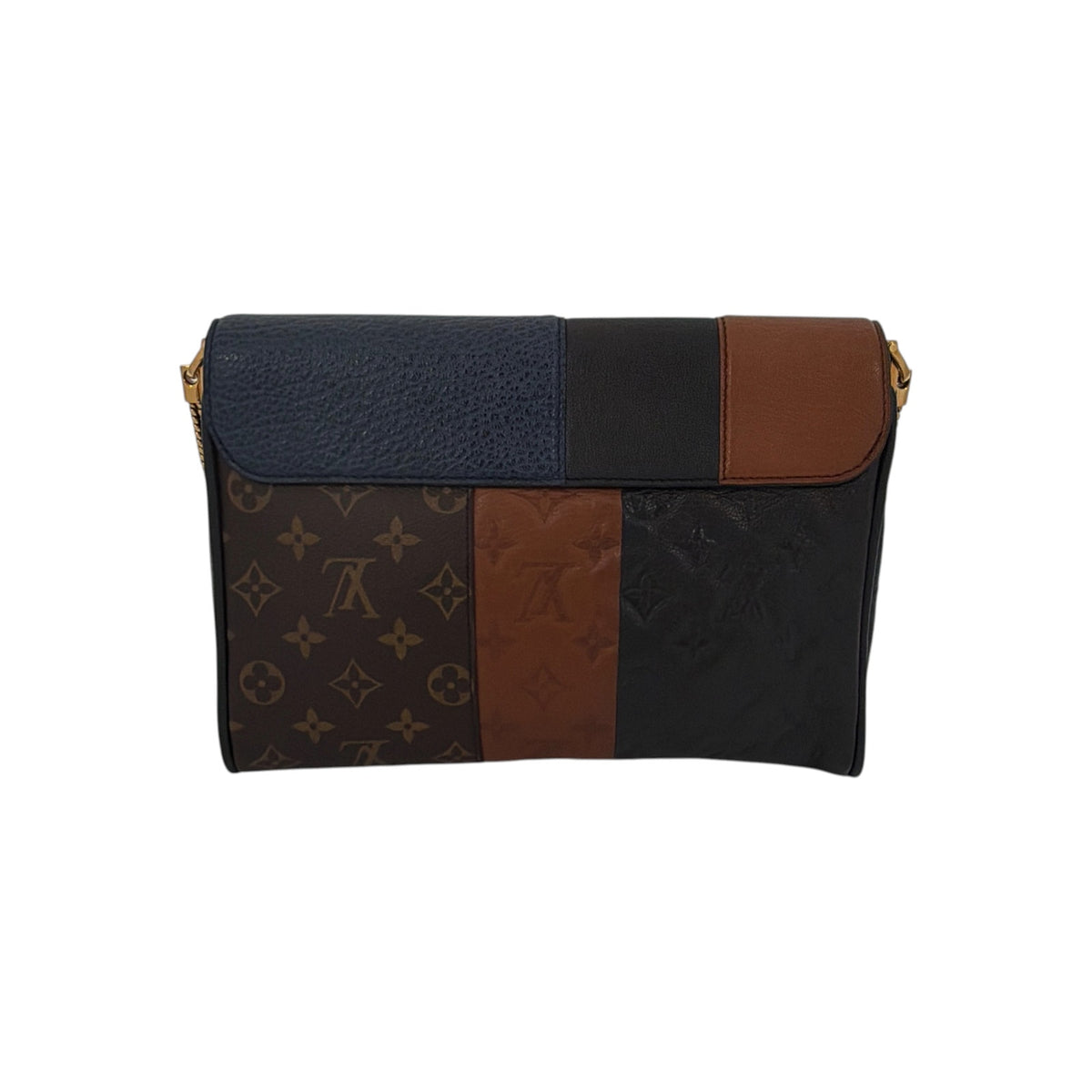 LOUIS VUITTON Limited Edition Monogram Blocks Pochette Plate Marine