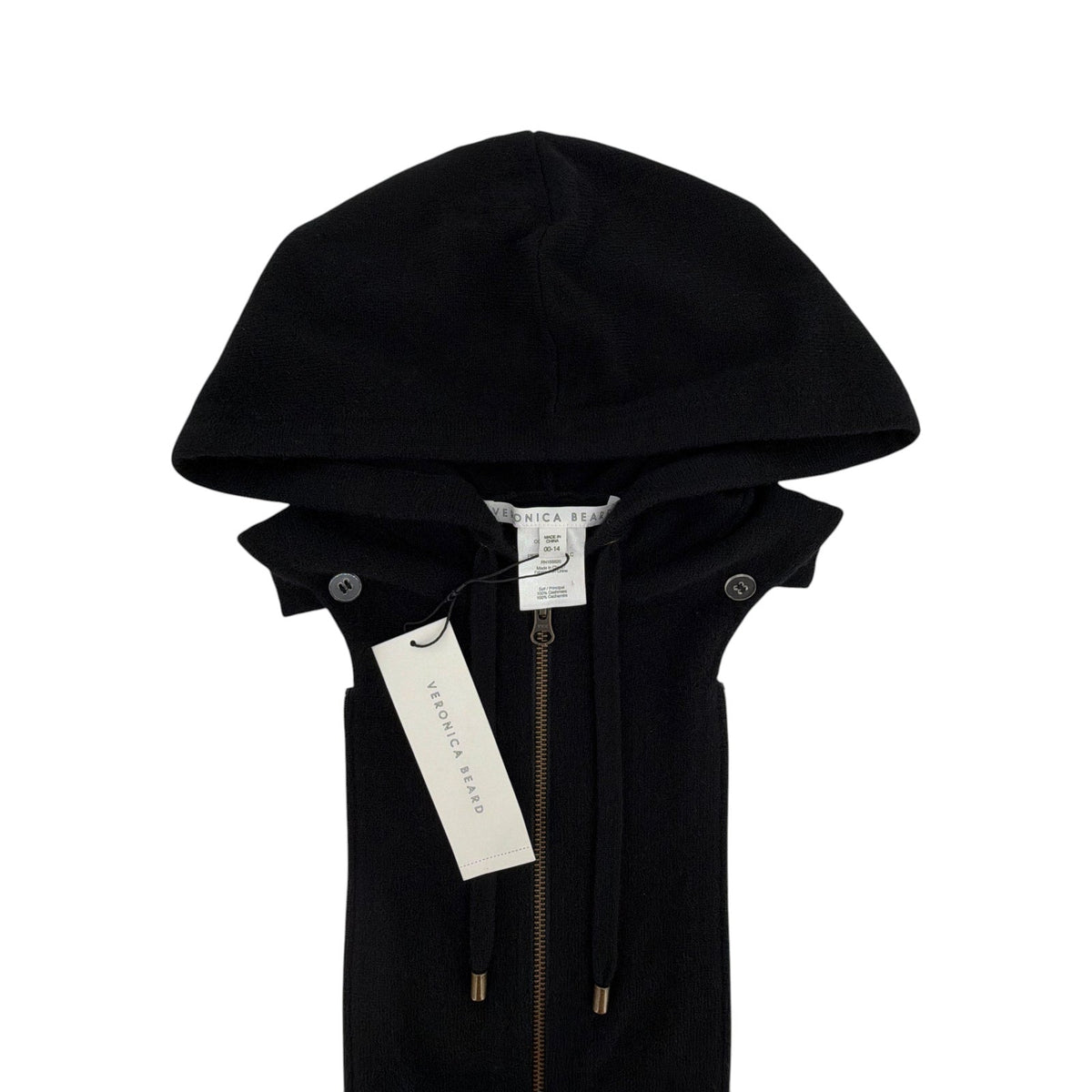 VERONICA BEARD Cashmere Hoodie Dickey in Black