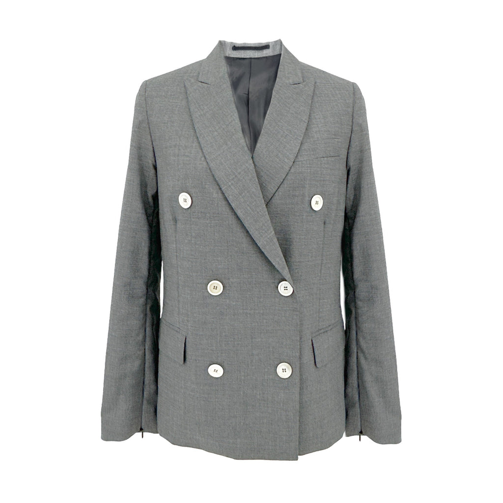 GOLDEN GOOSE Misam Double Breasted Blazer Jacket in Grey XS