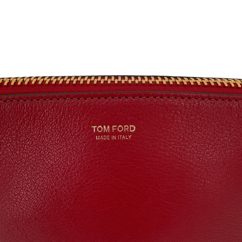 TOM FORD Leather Cosmetic Case Pouch Bag in Red