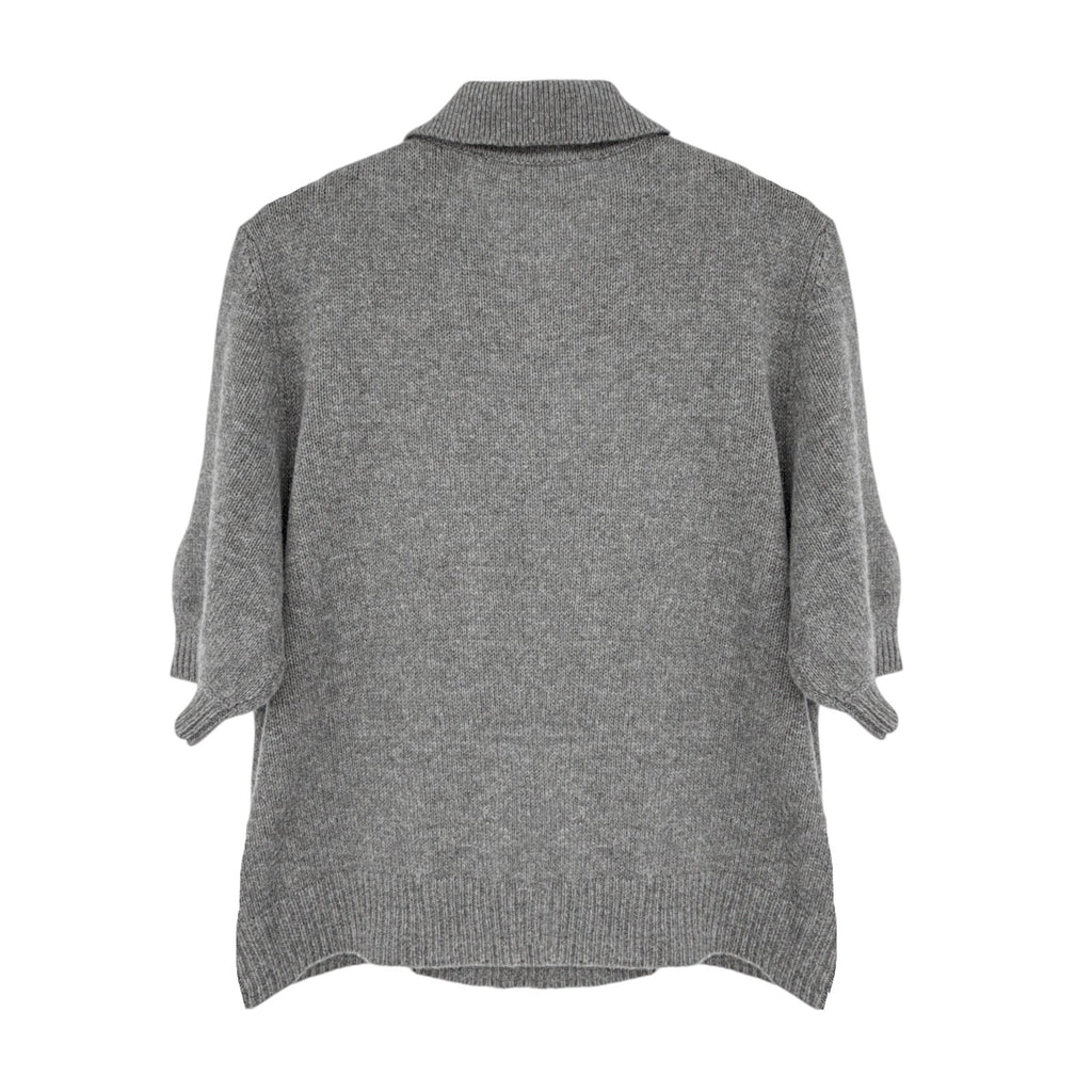 MARNI Cashmere Polo Jumper with Marni Patch in Graphite IT46|US10