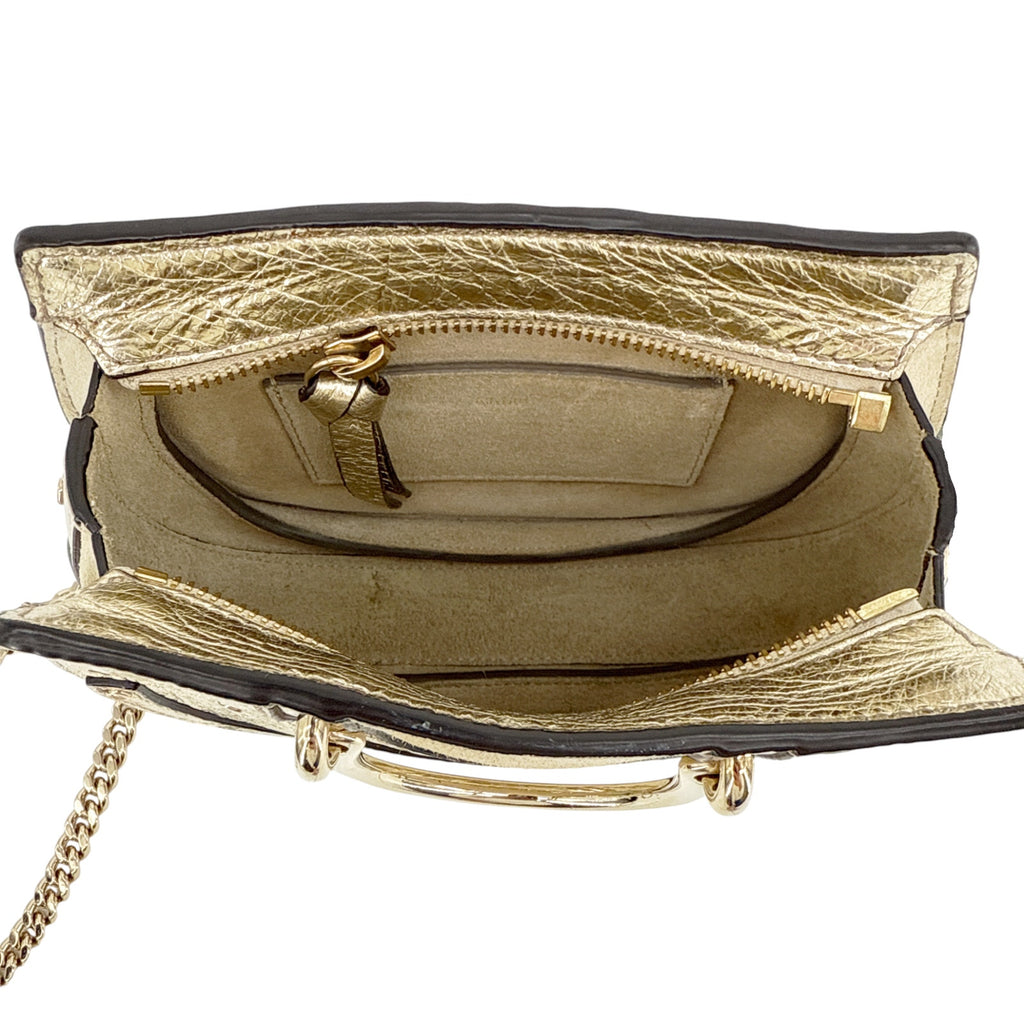 CHLOE Pixie Mini Convertible Belt Bag Metallic Gold