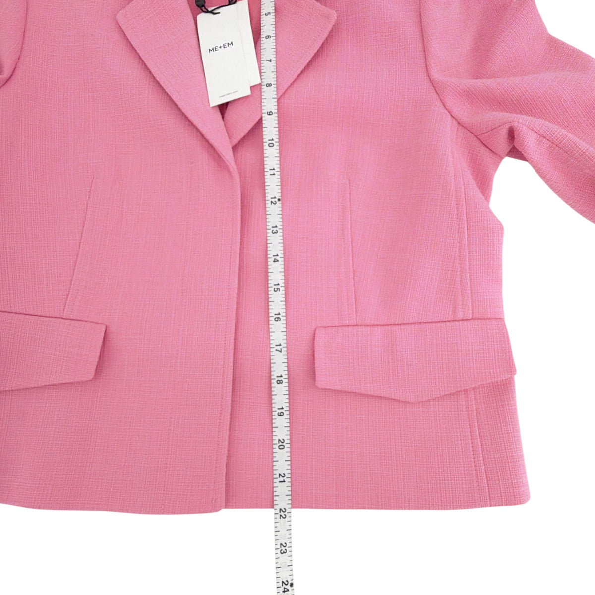ME+EM Cotton Blend Spring Boyfriend Blazer in Perfect Pink UK12|US8