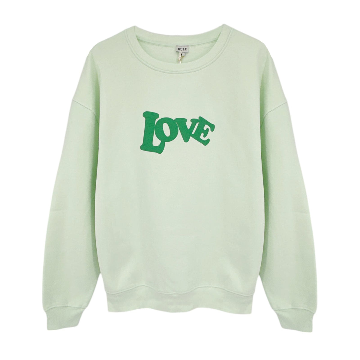 KULE The Oversized 70's LOVE Sweatshirt in Mint L