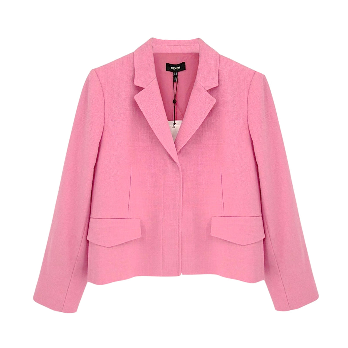 ME+EM Cotton Blend Spring Boyfriend Blazer in Perfect Pink UK12|US8