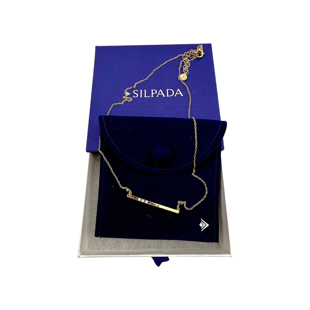 SILPADA Dotted Line Pendant Necklace in Gold-Plated Silver