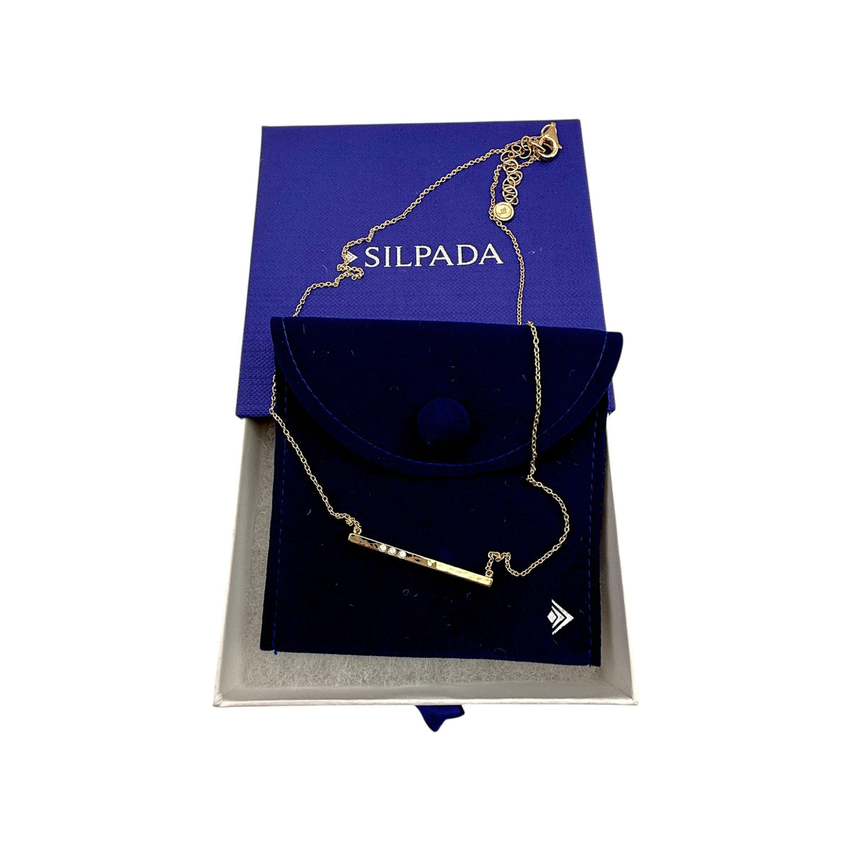 SILPADA Dotted Line Pendant Necklace in Gold-Plated Silver