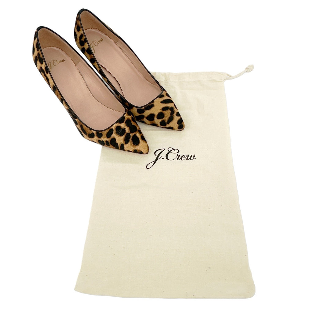 J.CREW Elsie Pumps in Leopard Calf Hair 6.5