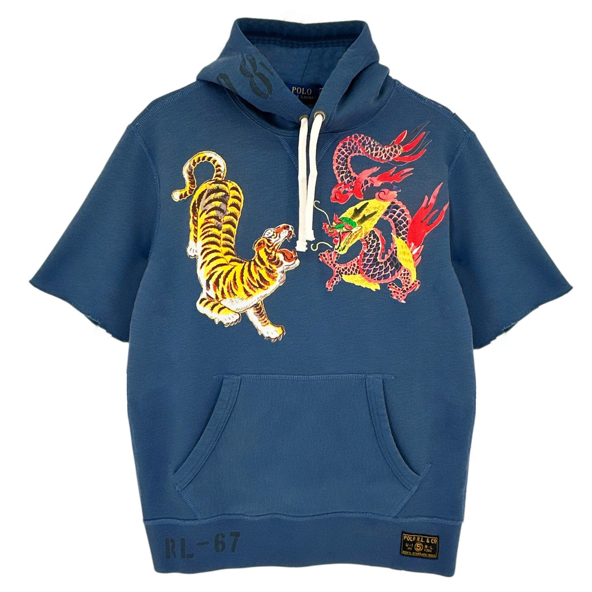 POLO RALPH LAUREN Fleece Graphic Hoodie in Laguna Blue S